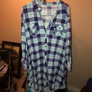 Long Sleeve Flannel Dress